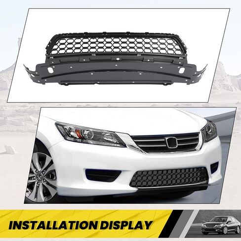 KUAFU Front Lower Grille Compatible with 2013-2015 Honda Accord 71103T2AA00 HO1036114 Bumper Radiator Hood Grill Assembly Black in Saudi Arabia