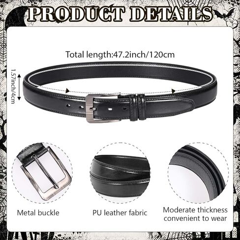 5 Pcs Men Office Costume Accessories Set Eyeglasses Belt Stripped Tie ID Badge Holder Pager for Halloween Cosplay Party Dress up Multicolor in Saudi Arabia