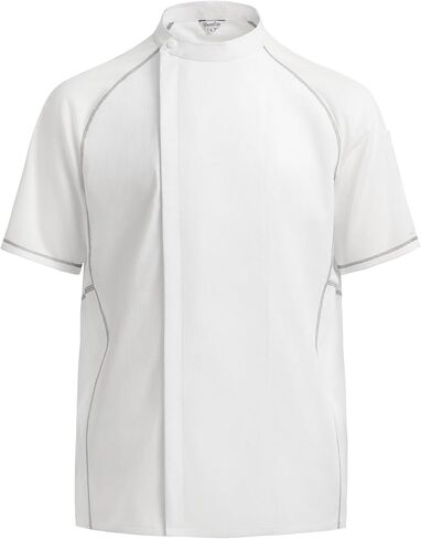 Short Sleeve Chef Coat with All-Mesh Ventilation and Hidden Snap Placket – Athletic Fit Chef Jacket for Kitchen in Saudi Arabia