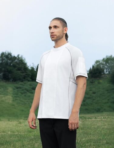 Short Sleeve Chef Coat with All-Mesh Ventilation and Hidden Snap Placket – Athletic Fit Chef Jacket for Kitchen in Saudi Arabia