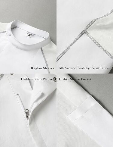 Short Sleeve Chef Coat with All-Mesh Ventilation and Hidden Snap Placket – Athletic Fit Chef Jacket for Kitchen in Saudi Arabia
