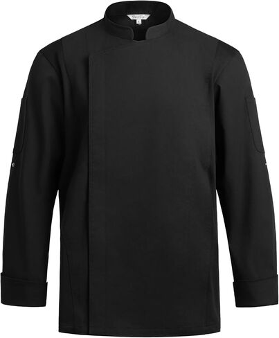 Long Sleeve Chef Coat with Breathable Mesh Panels and Utility Pockets – Modern Snap-Front Chef Jacket for Kitchen in Saudi Arabia