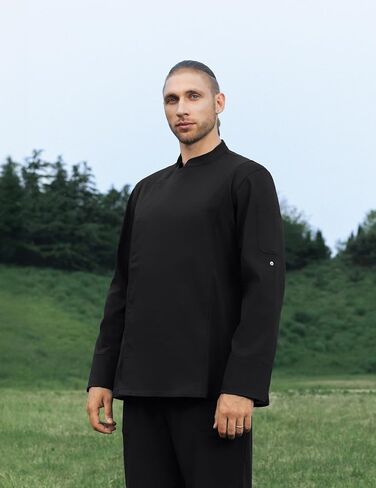Long Sleeve Chef Coat with Breathable Mesh Panels and Utility Pockets – Modern Snap-Front Chef Jacket for Kitchen in Saudi Arabia