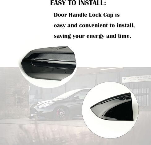 غطاء غطاء حافة قفل مقبض باب السائق الأمامي الخارجي DS7Z-54218A15-DC مناسب لـ Fusion 2013-2020 Edge 2015-2021 استبدال فتحة مفتاح الجانب الأيسر (نمط B أسود) in Kuwait