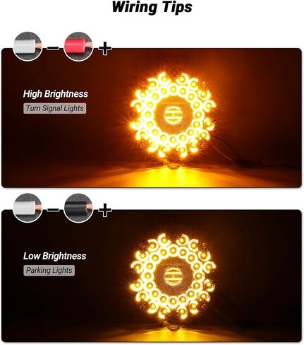 7" Round Transit Turn Signal Light Amber LED Parking Lights with Built-in Reflex Lens for Skoolie School Bus Tail Lights 2Pcs in Kuwait