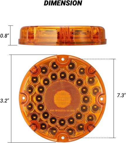 7" Round Transit Turn Signal Light Amber LED Parking Lights with Built-in Reflex Lens for Skoolie School Bus Tail Lights 2Pcs in Kuwait