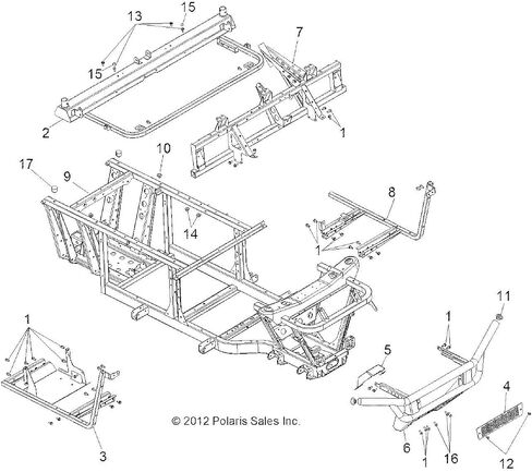 مصد Polaris Ranger، أسود غير لامع، قطعة OEM الأصلية 1018925-458، الكمية 1 in Saudi Arabia