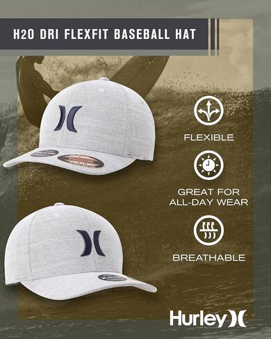 قبعة بيسبول Dri-Fit One & Only Flexfit للرجال من Hurley، أبيض/أسود، مقاس L-XL in Saudi Arabia