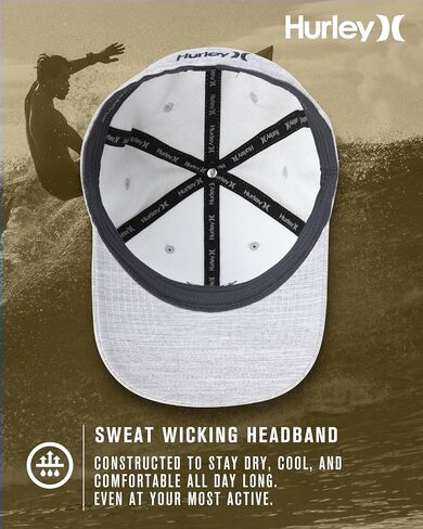 قبعة بيسبول Dri-Fit One & Only Flexfit للرجال من Hurley، أبيض/أسود، مقاس L-XL in Saudi Arabia