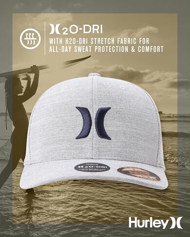 قبعة بيسبول Dri-Fit One & Only Flexfit للرجال من Hurley، أبيض/أسود، مقاس L-XL in Saudi Arabia