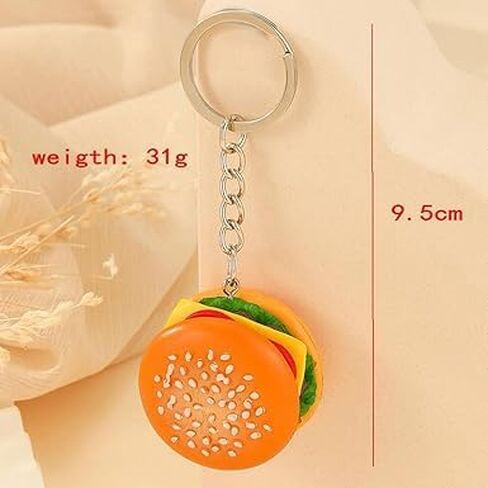 Hamburger Simulation Cheeseburger Pendant Key Chain Key Ring Pendant Hamburger Handmade Jewelry for Hanging on Bag Key Women's Novelty Keychains Accessories, Car Keychain, Bobs Burgers Keychai in Saudi Arabia