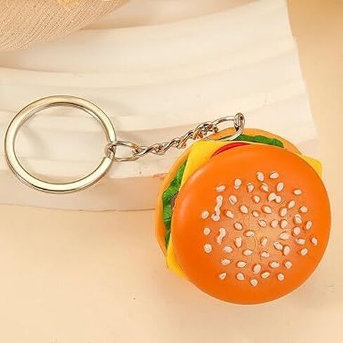 Hamburger Simulation Cheeseburger Pendant Key Chain Key Ring Pendant Hamburger Handmade Jewelry for Hanging on Bag Key Women's Novelty Keychains Accessories, Car Keychain, Bobs Burgers Keychai in Saudi Arabia