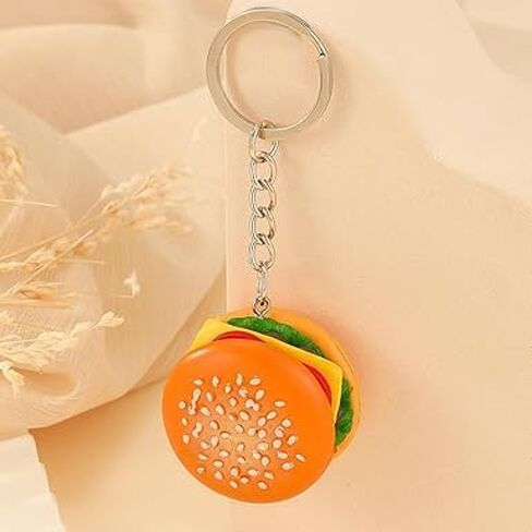 Hamburger Simulation Cheeseburger Pendant Key Chain Key Ring Pendant Hamburger Handmade Jewelry for Hanging on Bag Key Women's Novelty Keychains Accessories, Car Keychain, Bobs Burgers Keychai in Saudi Arabia