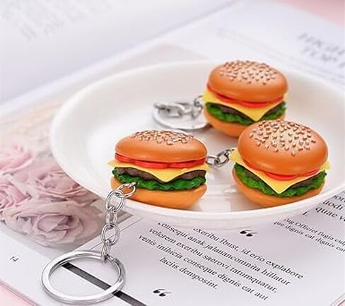 Hamburger Simulation Cheeseburger Pendant Key Chain Key Ring Pendant Hamburger Handmade Jewelry for Hanging on Bag Key Women's Novelty Keychains Accessories, Car Keychain, Bobs Burgers Keychai in Saudi Arabia