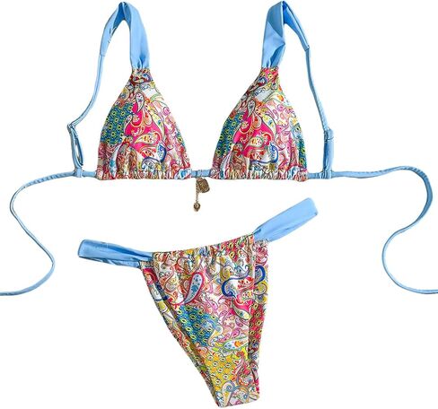 Women's Floral Printed Bikini Sets Boho Tie-Up Summer Swimsuit Bathing Suit in Saudi Arabia