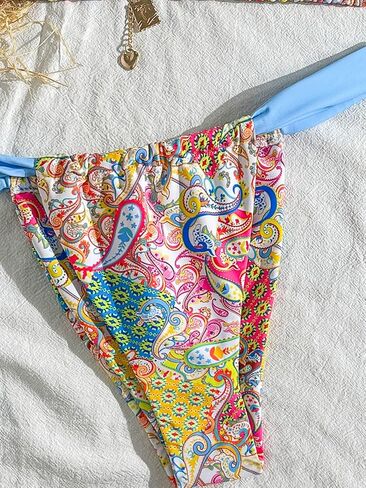 Women's Floral Printed Bikini Sets Boho Tie-Up Summer Swimsuit Bathing Suit in Saudi Arabia