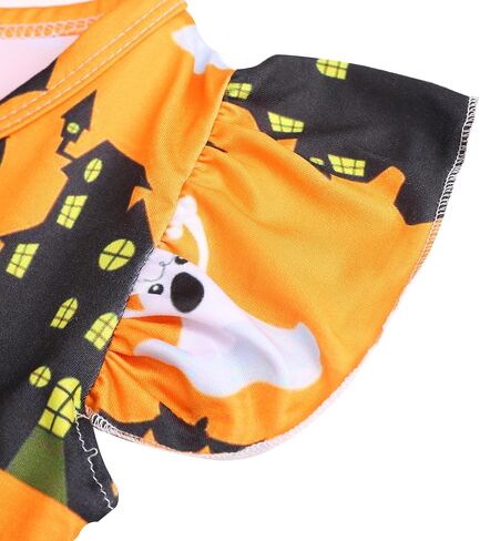 فستان للفتيات الصغيرات لعيد الشكر في عيد الهالوين فساتين مطبوعة على شكل قرع وأكمام قصيرة ملابس من 3 إلى 8 سنوات in Kuwait