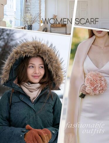 CHUNG Women Scarf Pashmina Wrap Shawl Fashion Gift Bride Wedding Bridesmaid Solid Cashmere Feel Soft Winter Warm Long in Saudi Arabia
