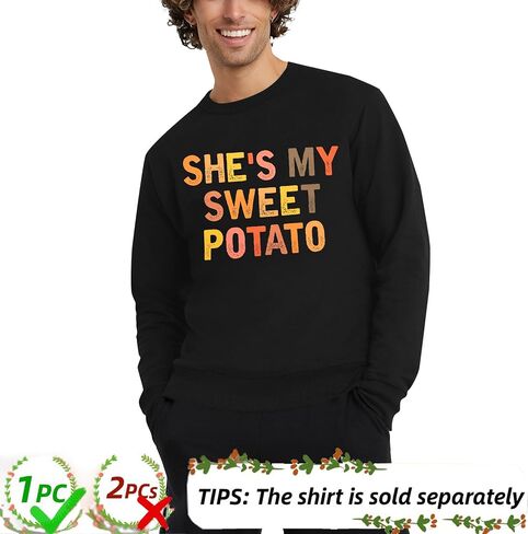 BANGELY She's My Sweet Potato I Yam Sweatshirt Couples Holiday Matching Sweater for Husband and Wife Long Sleeve Tops in Saudi Arabia