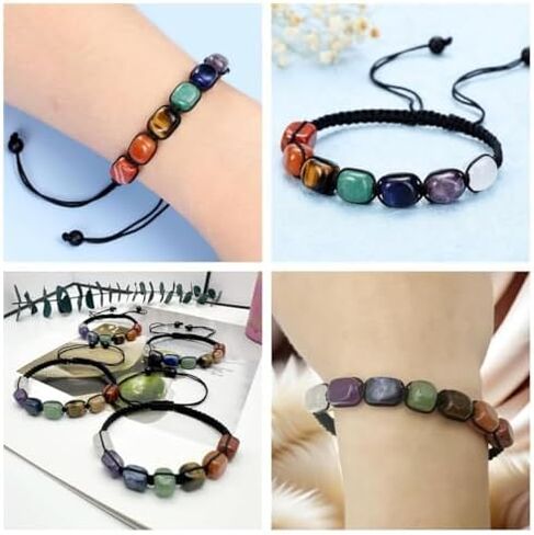 Mindfulness Breathing Necklace and 7 Chakra Crystals Bracelet，Stainless Steel Anxiety Breathe Necklace，Meditation Set for Men and Women in Saudi Arabia