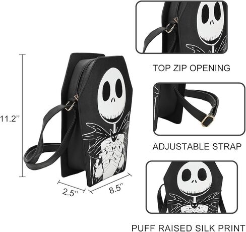 Nightmare Before Christmas Jack Skellington Coffin 11" Crossbody Bag in Saudi Arabia