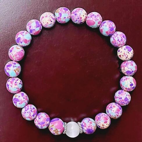 Anxiety Beaded Bracelet Unisex Handmade Natural Crystal Bracelet Purple Aventurine & Tiger Eye Bracelets Good Luck Jewelry in Saudi Arabia
