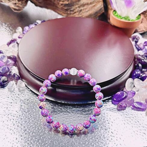 Anxiety Beaded Bracelet Unisex Handmade Natural Crystal Bracelet Purple Aventurine & Tiger Eye Bracelets Good Luck Jewelry in Saudi Arabia