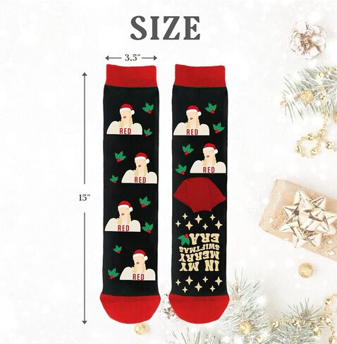 جوارب عيد الميلاد المضحكة للنساء، هدايا لمحبي الموسيقى للنساء، جوارب محبوكة دافئة للشتاء in Kuwait