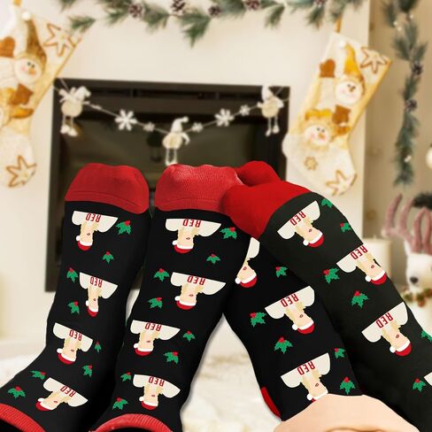 جوارب عيد الميلاد المضحكة للنساء، هدايا لمحبي الموسيقى للنساء، جوارب محبوكة دافئة للشتاء in Kuwait