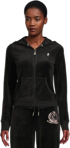 Juicy Couture Women's Heritage Rib Trim Kangaroo Pocket Track with Back in Saudi Arabia