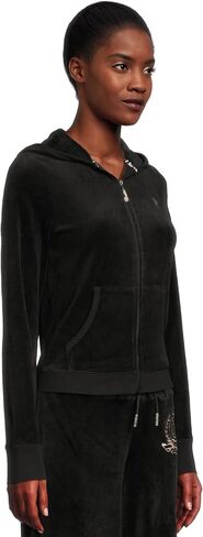 Juicy Couture Women's Heritage Rib Trim Kangaroo Pocket Track with Back in Saudi Arabia