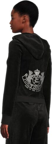 Juicy Couture Women's Heritage Rib Trim Kangaroo Pocket Track with Back in Saudi Arabia