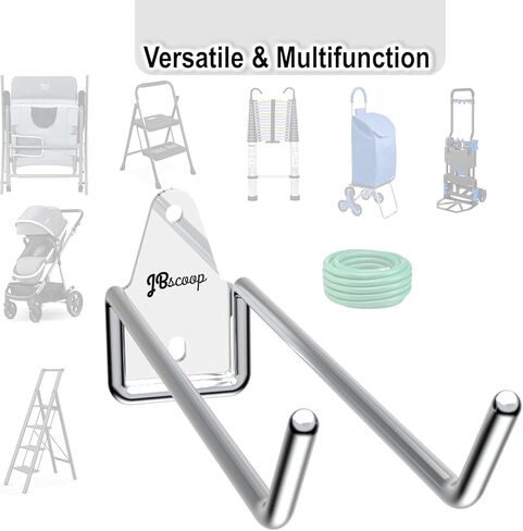 خطافات جراج 304 من الفولاذ المقاوم للصدأ من JBscoop، منظم عالي التحمل ورف تعليق على الحائط للأدوات والمعدات والمزيد، مقاوم للصدأ ومتين in Kuwait
