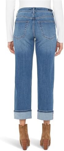 Liverpool Womens Marley Mid-Rise Girlfriend Cuffed Jeans 30" Uncuffed/ 27" Cuffed Inseam in Saudi Arabia