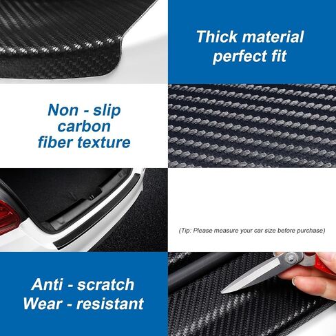 Car Rear Bumper Protector Guard for Jeep Compass 2017 2018 2019-2022 2023 2024, Carbon Fiber Anti-Scratch Trunk Door Entry Sill Protector Sticker Car Accessories,43.3 * 5.51 in in Saudi Arabia