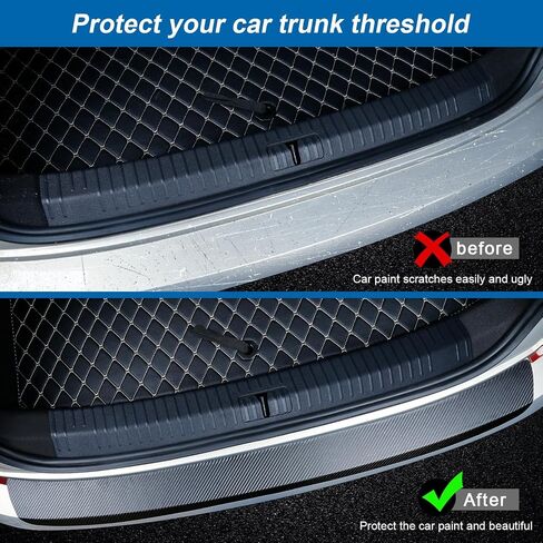 Car Rear Bumper Protector Guard for Jeep Compass 2017 2018 2019-2022 2023 2024, Carbon Fiber Anti-Scratch Trunk Door Entry Sill Protector Sticker Car Accessories,43.3 * 5.51 in in Saudi Arabia