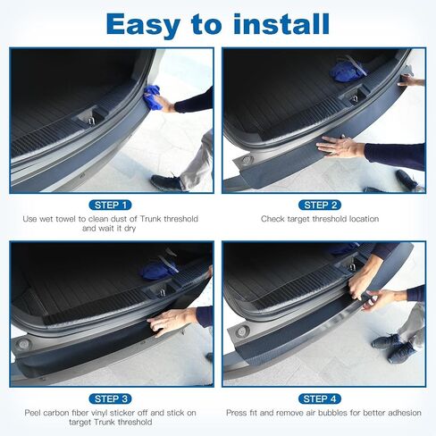 Car Rear Bumper Protector Guard for Jeep Compass 2017 2018 2019-2022 2023 2024, Carbon Fiber Anti-Scratch Trunk Door Entry Sill Protector Sticker Car Accessories,43.3 * 5.51 in in Saudi Arabia