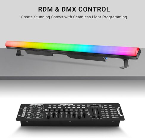 240W Stage Wash Light Bar - 448LEDs RGBWA DMX Light Bar by DMX Master-Slave Control 32 RGB & 12 White & 12 Amber Zones Chase Effects for Wedding Church Concert Music DJ Live Events Stage Lighting in Kuwait
