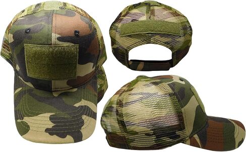 Trade Winds Woodland Camouflage Camo Operator Operators Tactical Patch Mesh Trucker Adjustable Embroidered Baseball Cap Hat in Saudi Arabia