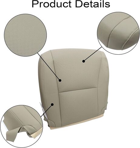 GXARTS Driver Side Bottom Perforated Microfiber Leather Seat Cover Tan Compatible with Lexus RX 350 2010 2011 2012 2013 2014 2015 in Saudi Arabia
