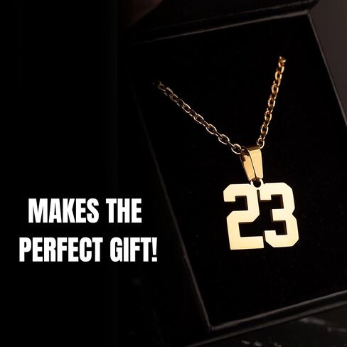 FlowX Jewelry Jersey Number Necklace، سلسلة أرقام مخصصة، أرقام من 00 إلى 99، قلادة البيسبول، هدايا كبار السن، كرة القدم بالتنقيط، قلادة الكرة اللينة in Kuwait