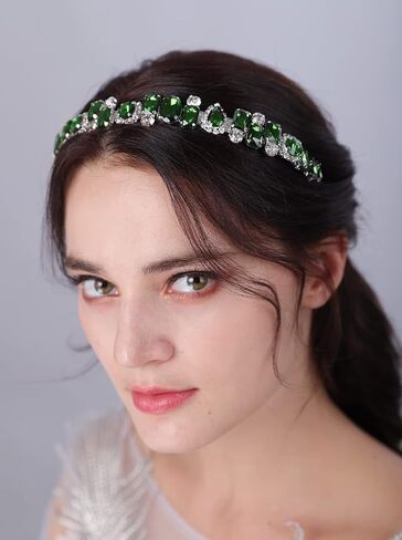 JWICOS Rhinestone Bridal Headband Silver Wedding Tiara for Brides Headpiece Crystal Wedding Hair Accessories for Prom Party in Saudi Arabia