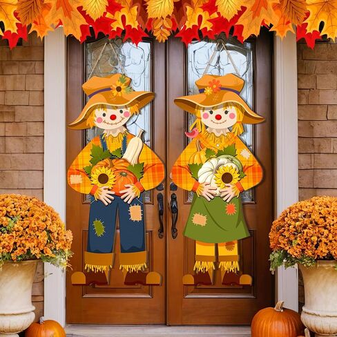 Shellwei 2 Pcs Christmas Gingerbread Hanging Sign Christmas Front Door Decorations, Hanging Decorations for Home Front Porch Walls, Indoor Outdoor Christmas Door Hanger in Saudi Arabia