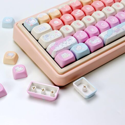 KBDiy for MAC Style Doys Keycaps Low Profile Dye-Sublimation PBT Retro Custom Keyboard Keycap,140 Keys Cap Set for Cherry Gateron MX Switches Mechanical Keyboards in Saudi Arabia
