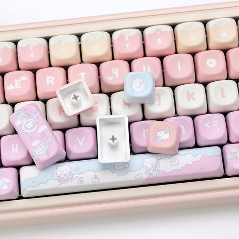 KBDiy for MAC Style Doys Keycaps Low Profile Dye-Sublimation PBT Retro Custom Keyboard Keycap,140 Keys Cap Set for Cherry Gateron MX Switches Mechanical Keyboards in Saudi Arabia