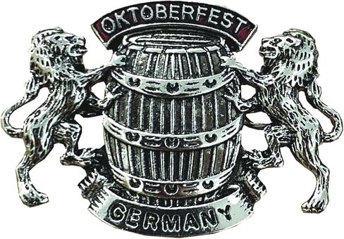 دبوس قبعة German Lions & Barrels Oktoberfest مع لافتة ألمانيا - دبابيس ألمانية معدنية مع سحر شتاين البيرة - إكسسوار زي مهرجان أكتوبر التقليدي in Kuwait