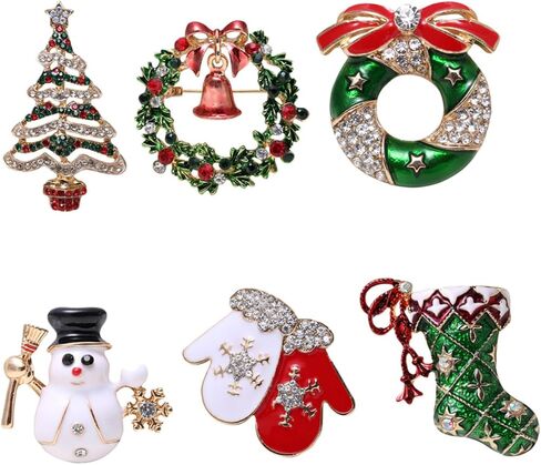 1Set Christmas Brooch Alloy with Bell Snowman Design Holiday Parties Themed Events and Costume Accessories in Saudi Arabia