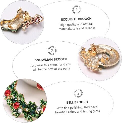 1Set Christmas Brooch Alloy with Bell Snowman Design Holiday Parties Themed Events and Costume Accessories in Saudi Arabia