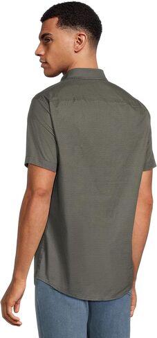 Armani Exchange Mens Short Sleeve Slim Fit Micro Print Shirt in Saudi Arabia