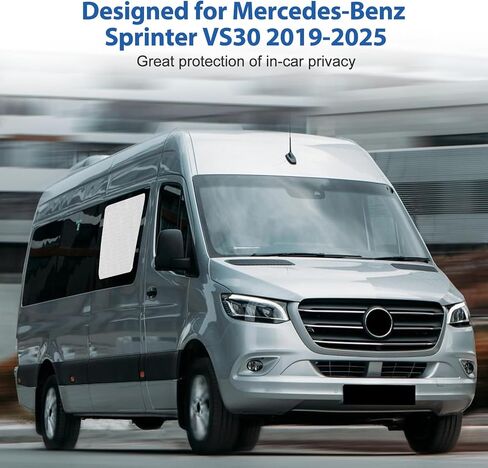 مظلة شمسية لنافذة الباب المنزلق متوافقة مع 2019-2025 Mercedes-Benz Sprinter VS30، غطاء نافذة ظلة للزجاج الأمامي من الألومنيوم لملحقات Sprinter VS30 2019-2025 Van in Kuwait
